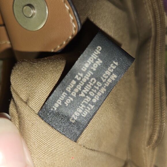 Y2K Relic Fossil Leopard Floral Bag Purse Wooden Handles Crossbody Denim Canvas - Picture 7 of 16